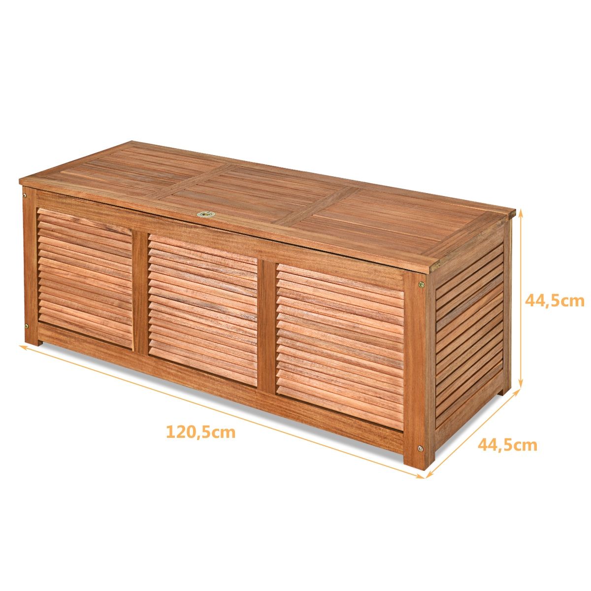 Acacia Wood Trunk Storage Box 120 x 45 x 45 cm Max Load 150KG for Terrace Garden or Courtyard Nature -