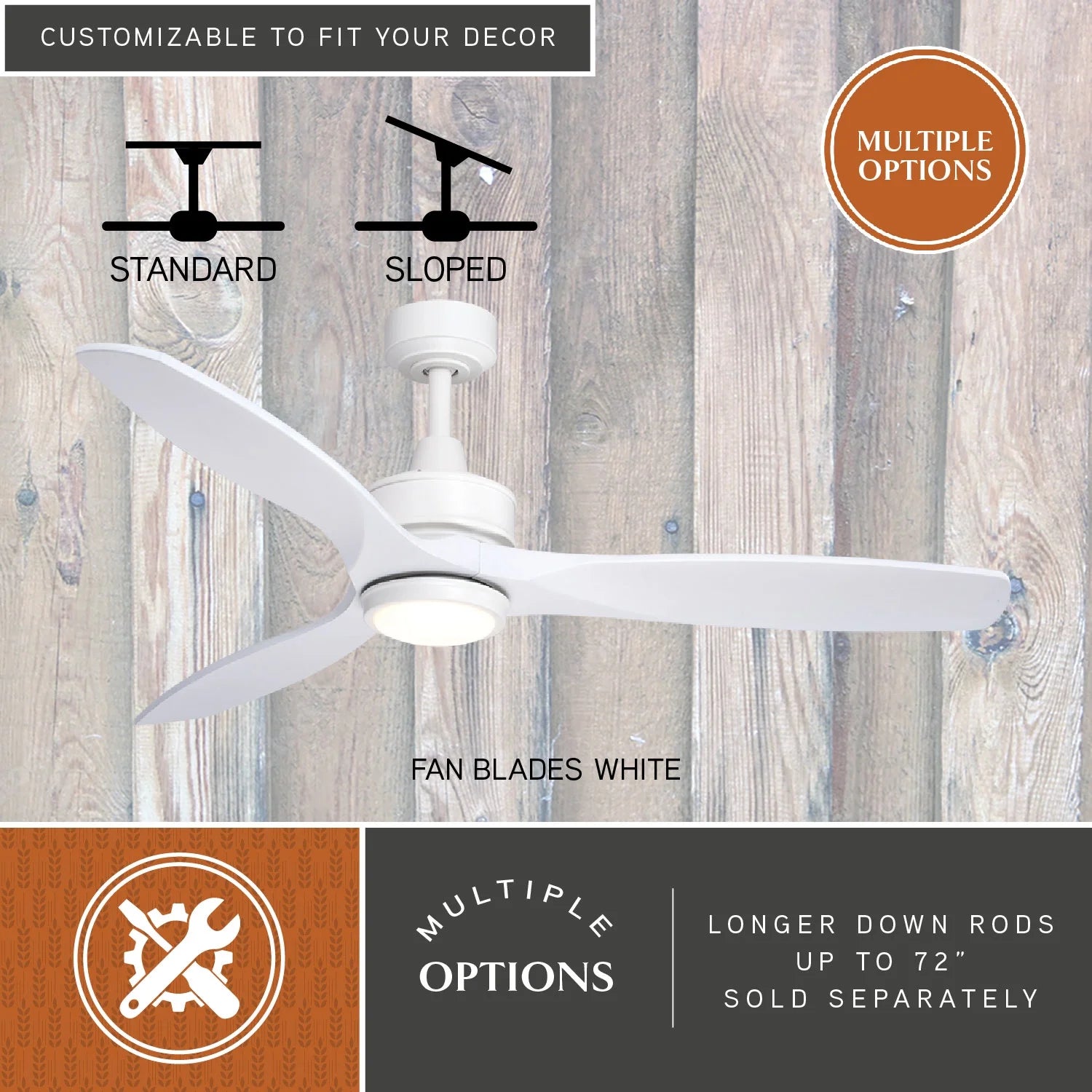 Vaxcel Curtiss Satin Brass Mid - Century Modern MCM Wood Propeller Ceiling Fan with LED Light Kit and - Product image 31