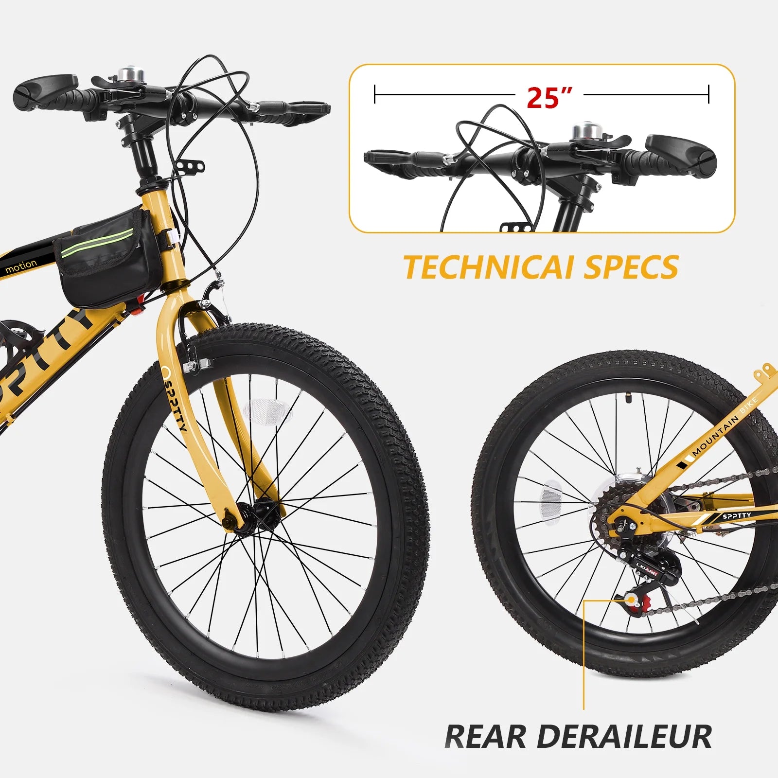SPPTTY 20 - 24 in Bike, 6 - Speed Mountain Bike for Men Women Boys Girls, Comfort Saddle, Blue - Product image 38