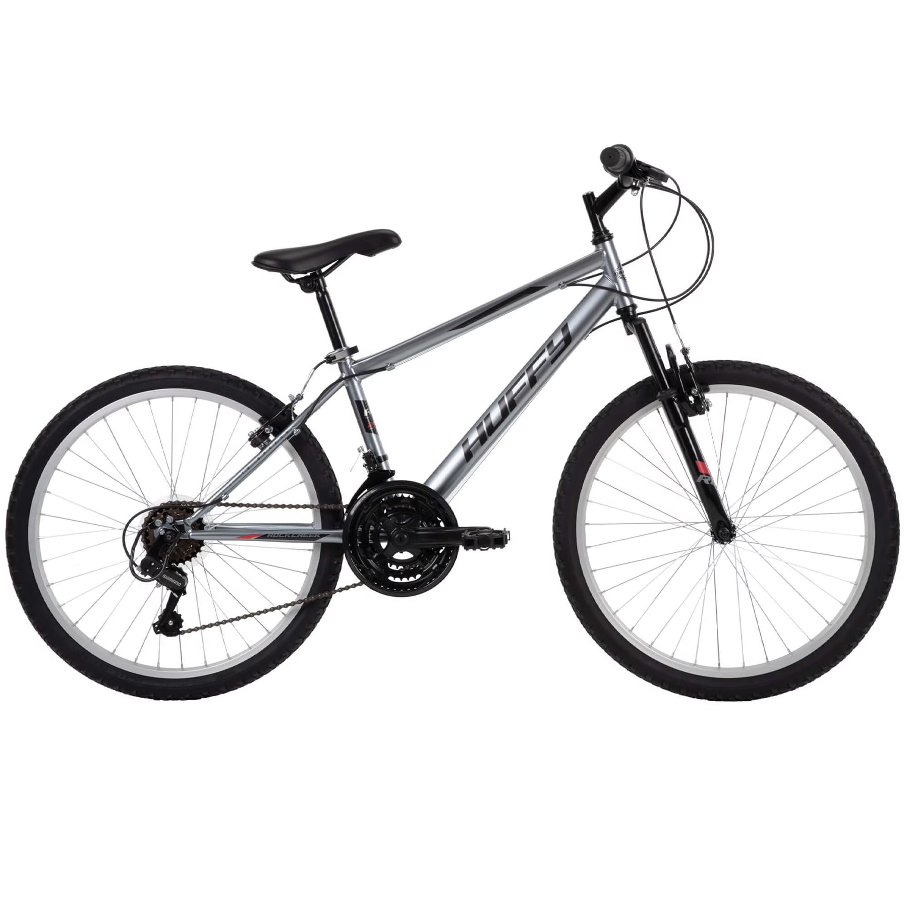 Huffy 24" Rock Creek Mountain Bike, Fits Riders 4'8" - 5'8", Gray, Adult, Men'S - Product image 1