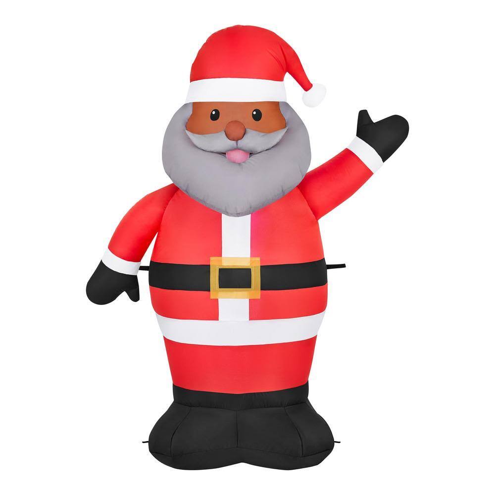 Home Accents Holiday 3.5 ft. H x 2.6 ft. W Airblown African American Santa Waving Christmas Inflatable with - Product image 1