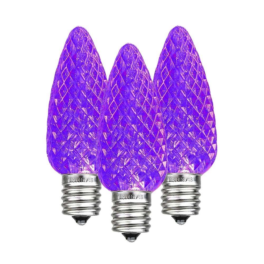 Novelty Lights 25 Pack C9 LED Ultra Bright Outdoor Christmas Replacement Bulbs, Purple - Product image 1