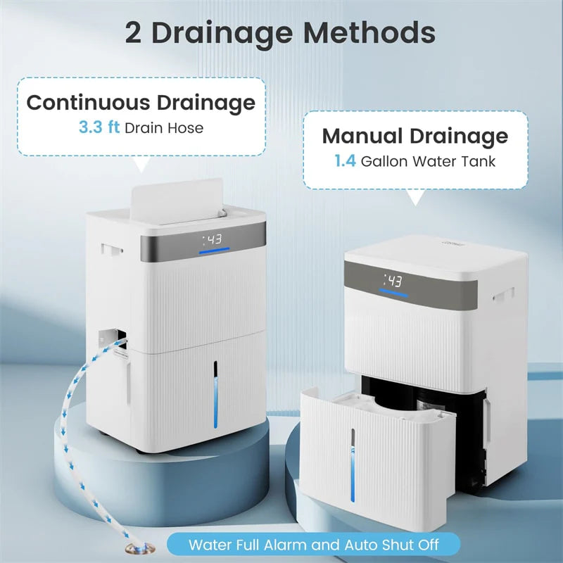5500 Sq.Ft 96 Pint Dehumidifier for Basement, Portable Home Dehumidifier with Drain Hose, Auto Defrost - Product image 9