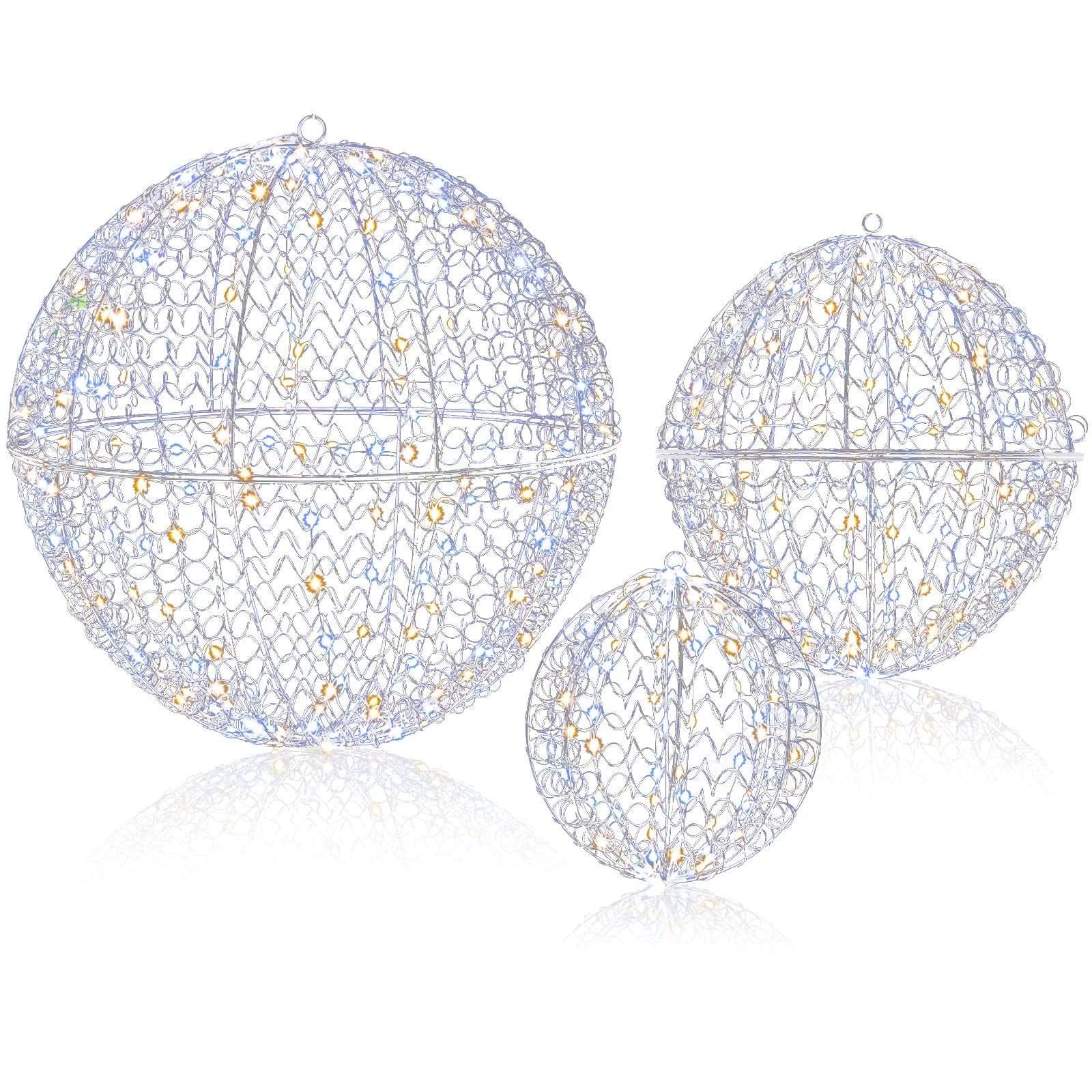 Tangkula 3 Pack Christmas LED Light Balls for Tree - Product image 9