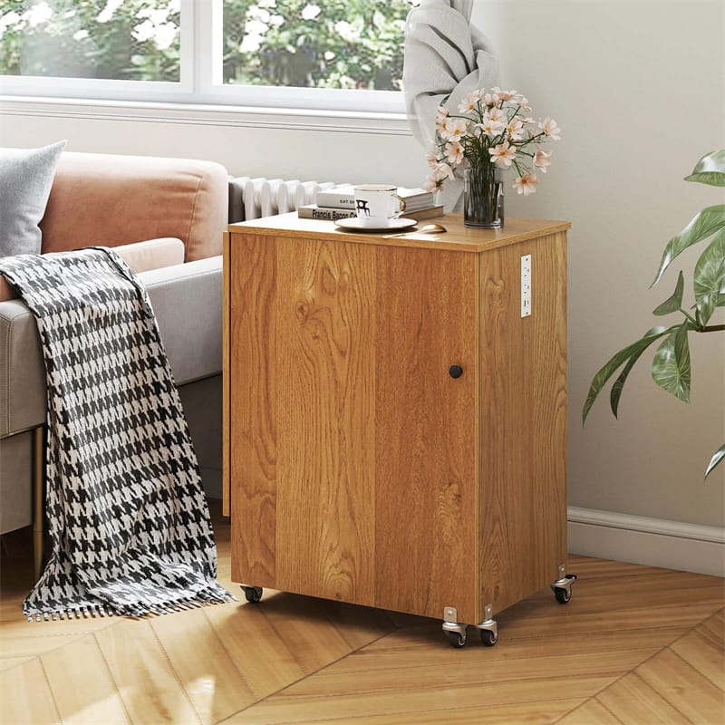 Folding Sewing Table with Charging Station, Rolling Craft Table w/ 3 Storage Trays & Shelf - Product image 38