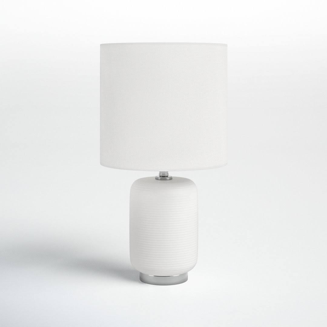 Gracie Ceramic Table Lamp Base Color: Matte White/Brushed Nickel - Product image 1