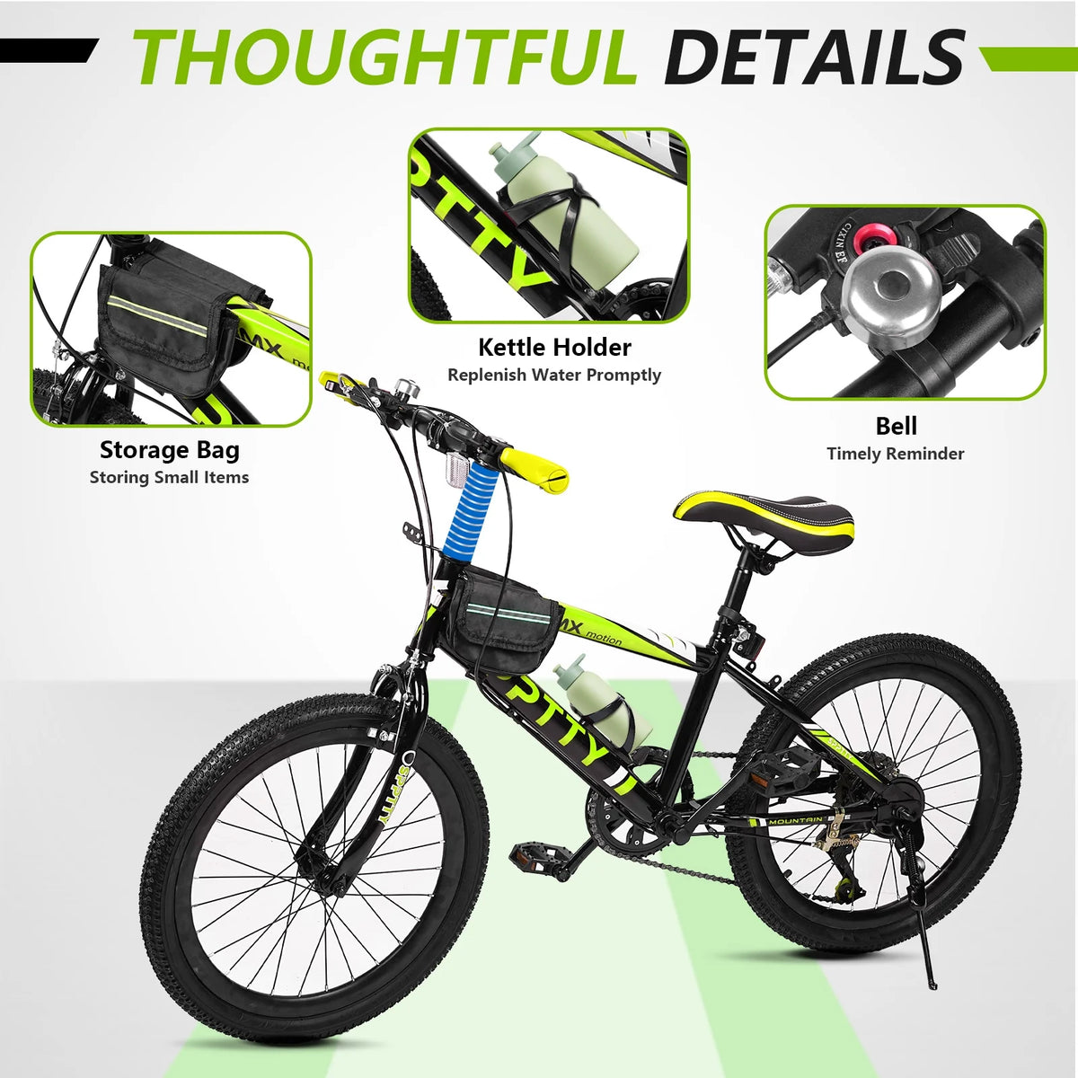 SPPTTY 20 - 24 in Bike, 6 - Speed Mountain Bike for Men Women Boys Girls, Comfort Saddle, Blue - Product image 19