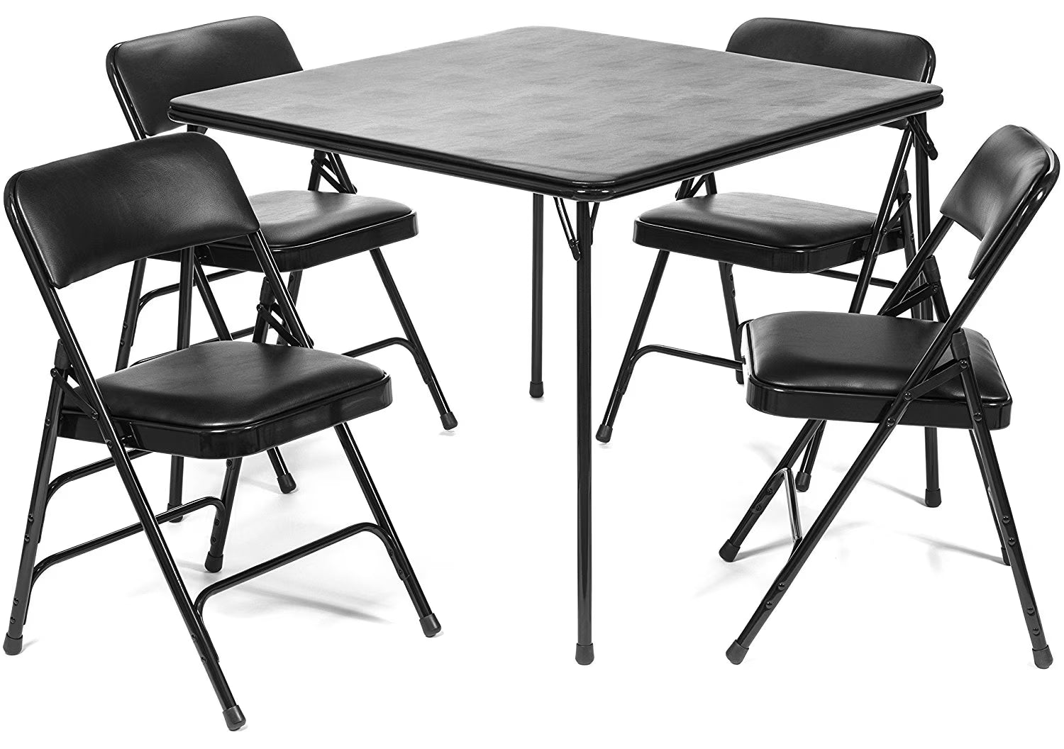 5pc. XL Series Folding Card Table and Triple Braced Vinyl Padded Chair Set, Commercial Quality, Grey - Product image 5