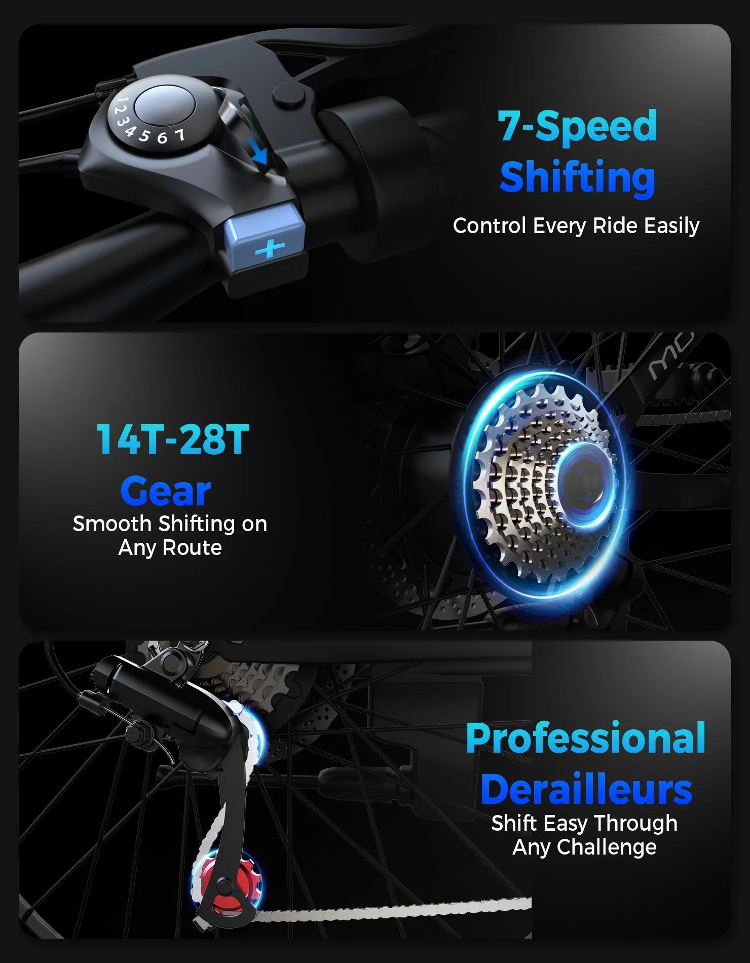 AZHAR Electric Bike for Adults, 26" Electric Mountain Bike, 1200W Peak Power Motor, up to 25 MPH 45 Miles - Product image 7