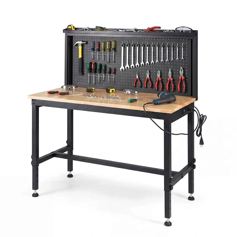 48" Heavy-Duty Workbench with AC/USB Outlets & Pegboard, 2000 LBS Max Load - Product image 1