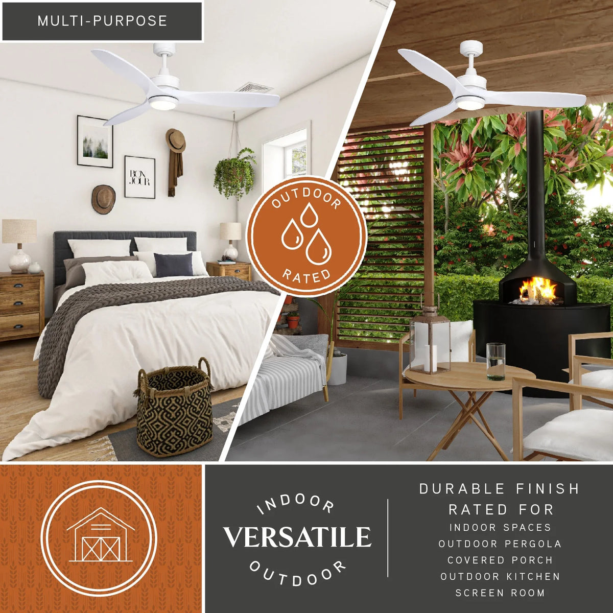 Vaxcel Curtiss Satin Brass Mid - Century Modern MCM Wood Propeller Ceiling Fan with LED Light Kit and - Product image 30
