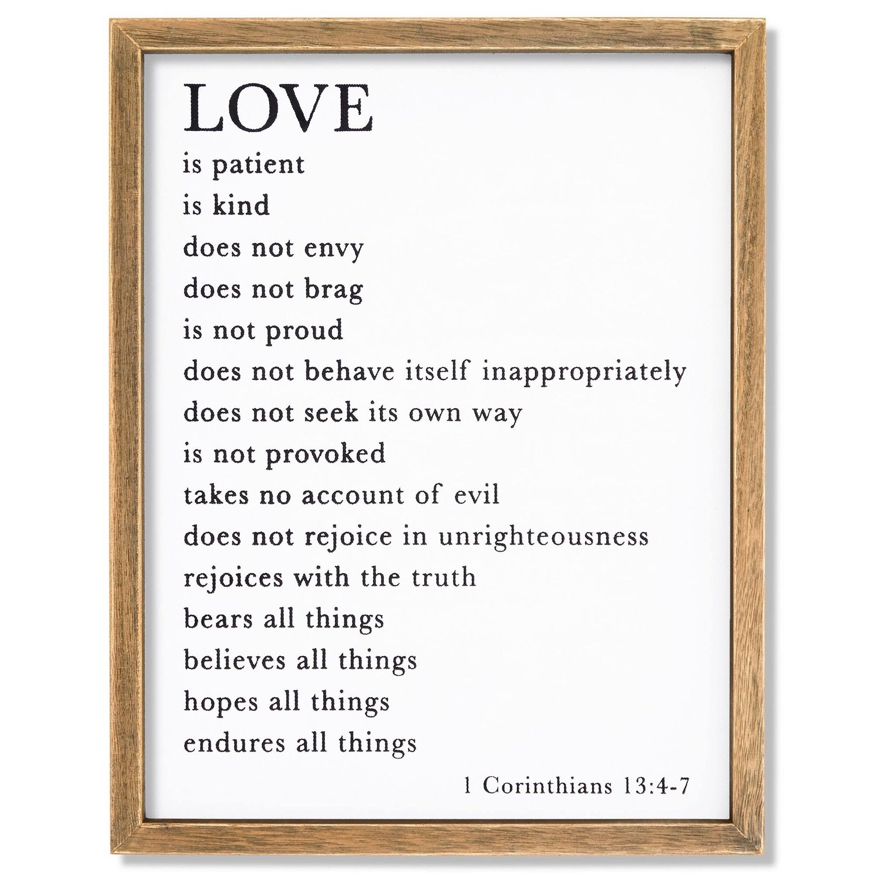 Farmlyn Creek Christian Religious Scripture Wall Art Decor, 1 Corinthians 13 4-7 - Product image 1