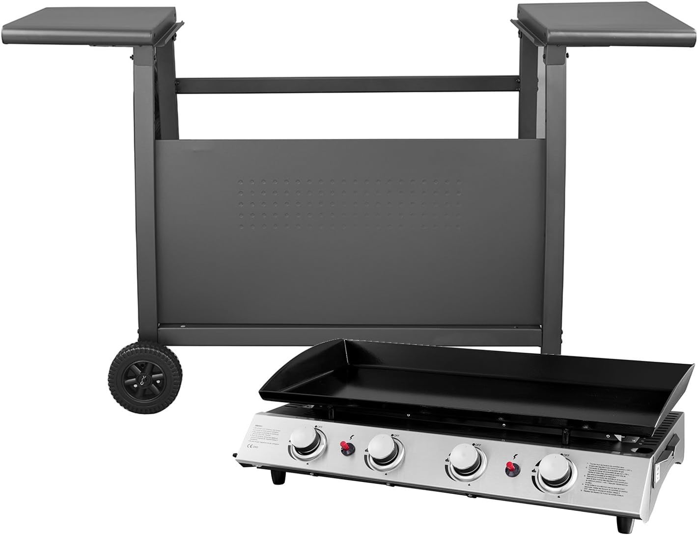 Happy Garden Valencia gas plancha - 4 burners 10kW + Trolley