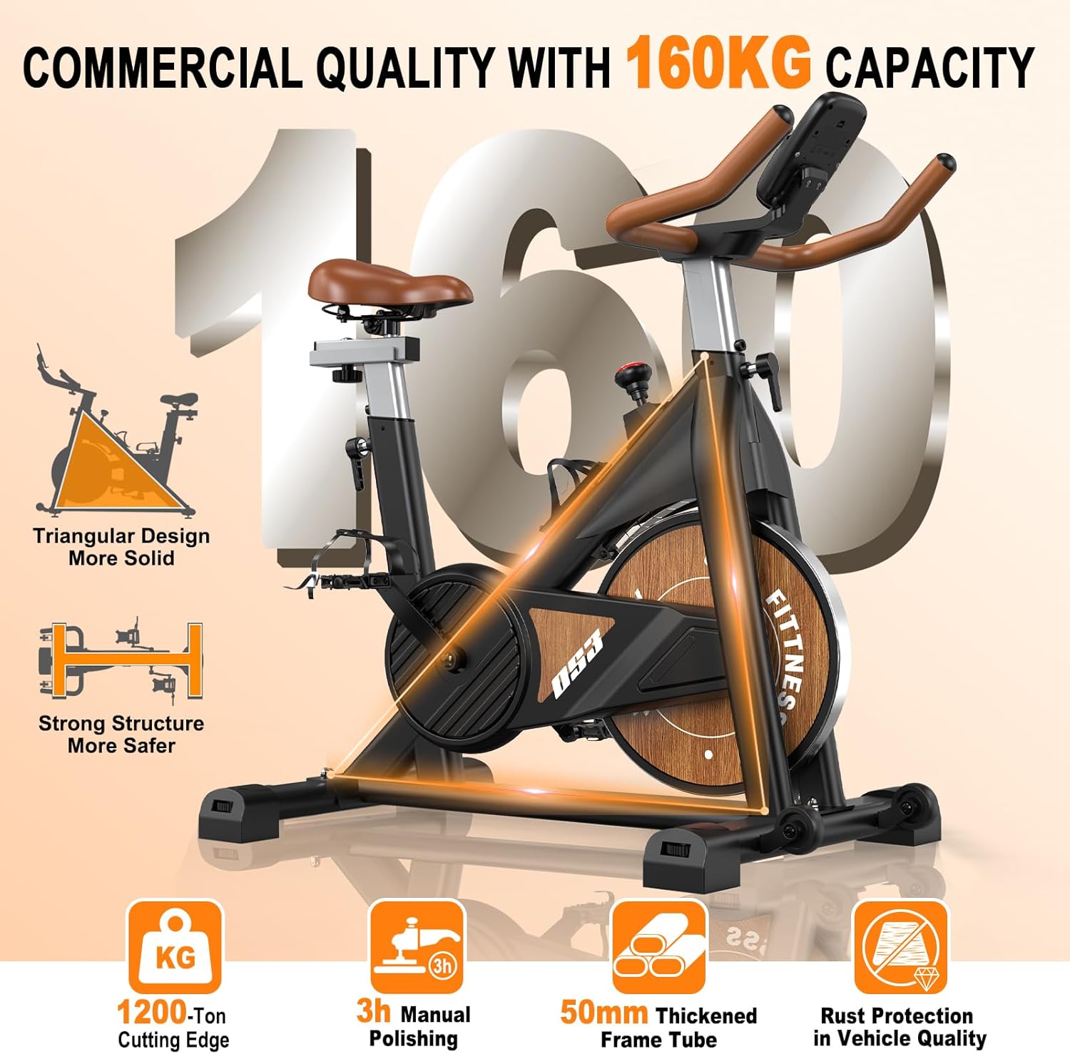 MettleMatic Exercise Bike Ergometer with Bluetooth: Exercise Bike with Magnetic Resistance - Indoor Fitness Bike with LCD Display - Maximum Load: 160 kg