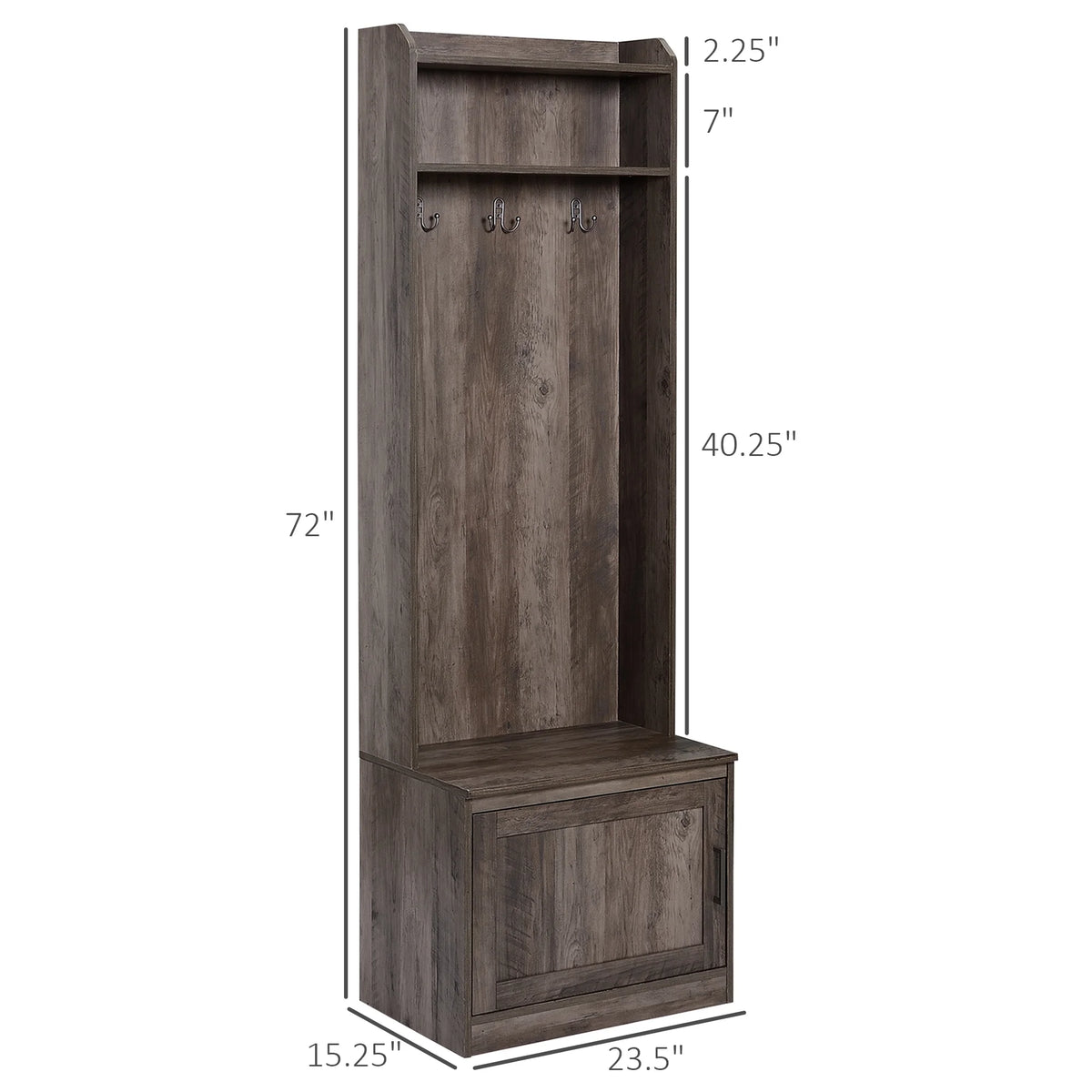 HOMCOM Rustic Hall Tree with Shoe Storage Bench, Entryway Bench with Coat Rack - Product image 11