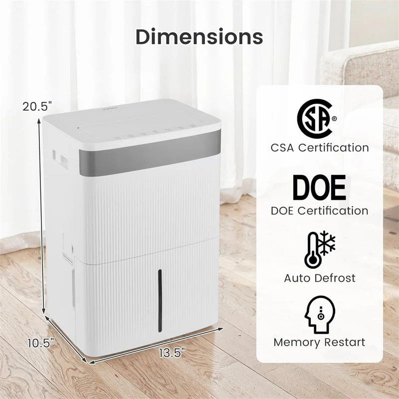 5500 Sq.Ft 96 Pint Dehumidifier for Basement, Portable Home Dehumidifier with Drain Hose, Auto Defrost - Product image 3