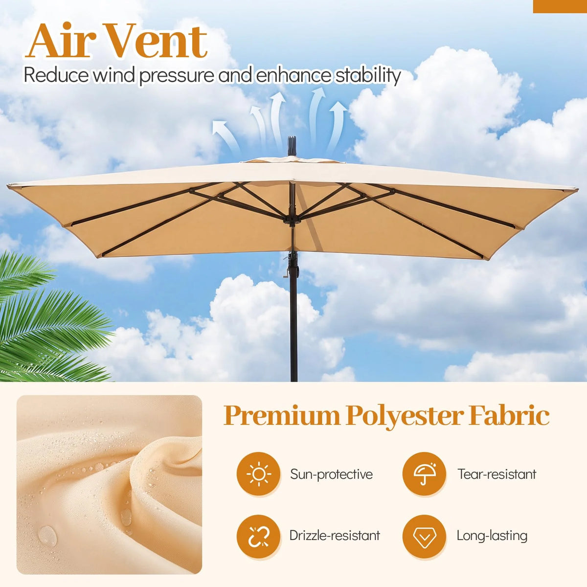 Tangkula 8x8 FT Patio Umbrella with Base Included - Product image 4