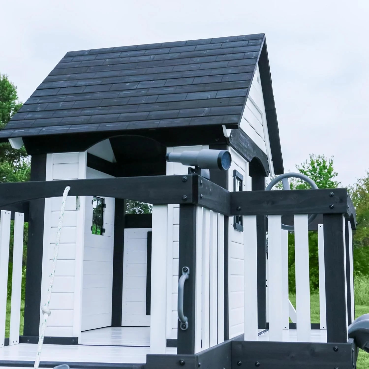 Backyard Discovery Canyon Creek Cedar Wood Swing Set with Wave Slide. Clubhouse. Play Kitchen - Product image 17