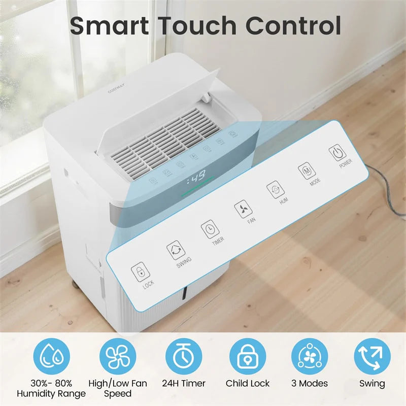 5500 Sq.Ft 96 Pint Dehumidifier for Basement, Portable Home Dehumidifier with Drain Hose, Auto Defrost - Product image 6