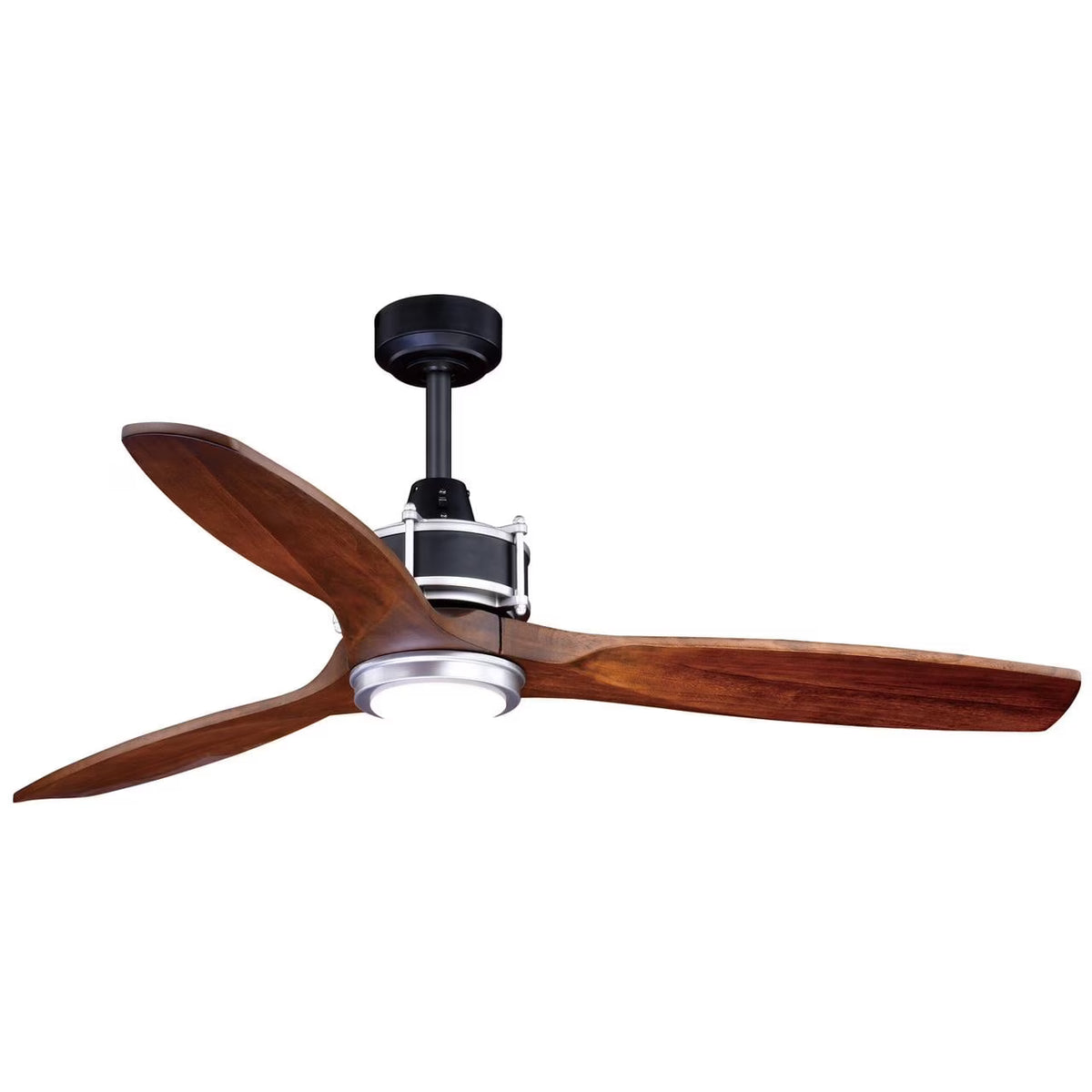 Vaxcel Curtiss Satin Brass Mid - Century Modern MCM Wood Propeller Ceiling Fan with LED Light Kit and - Product image 3