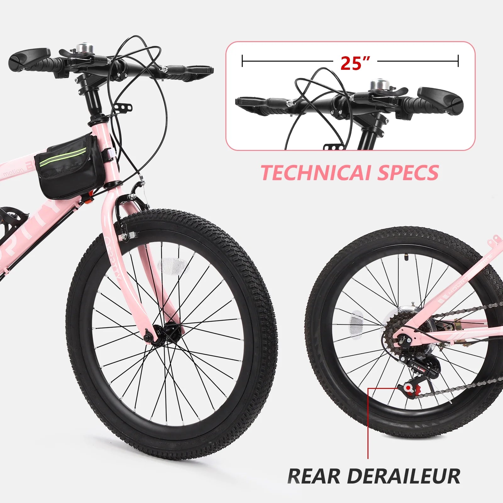 SPPTTY 20 - 24 in Bike, 6 - Speed Mountain Bike for Men Women Boys Girls, Comfort Saddle, Blue - Product image 20