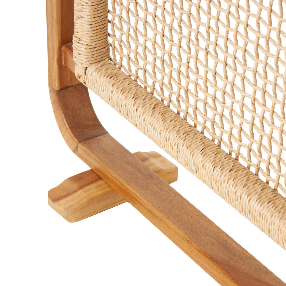 Decmode 79" x 70" Brown Teak Wood Handmade Foldable Partition 4 Panel Room Divider Screen with Woven Rattan - Product image 4
