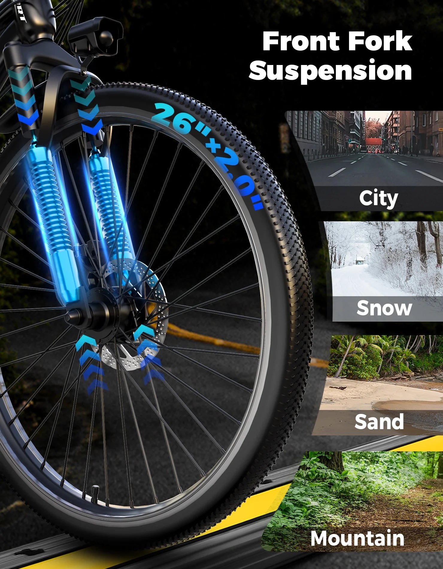 AZHAR Electric Bike for Adults, 26" Electric Mountain Bike, 1200W Peak Power Motor, up to 25 MPH 45 Miles - Product image 5
