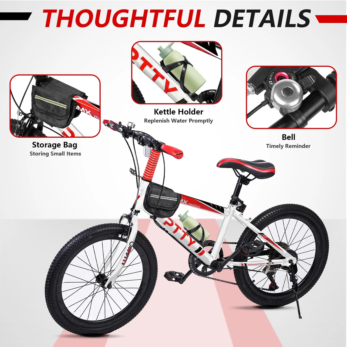 SPPTTY 20 - 24 in Bike, 6 - Speed Mountain Bike for Men Women Boys Girls, Comfort Saddle, Blue - Product image 29