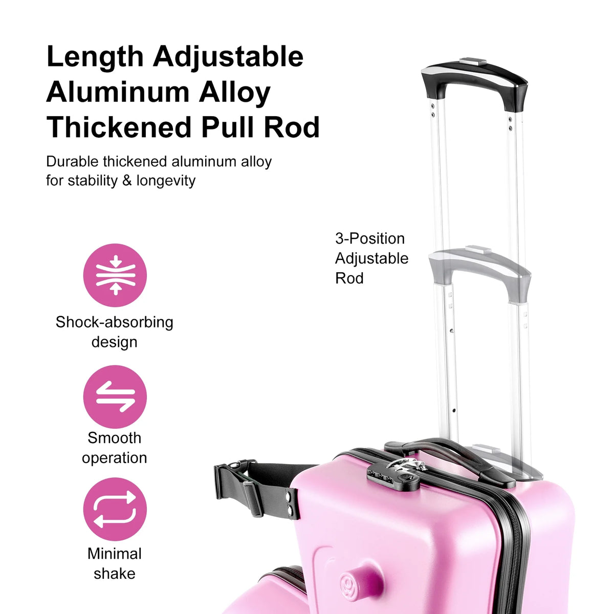 20" Children'S Ride - on Luggage with Safety Belt Matte Finish, Silent Wheels - Product image 14