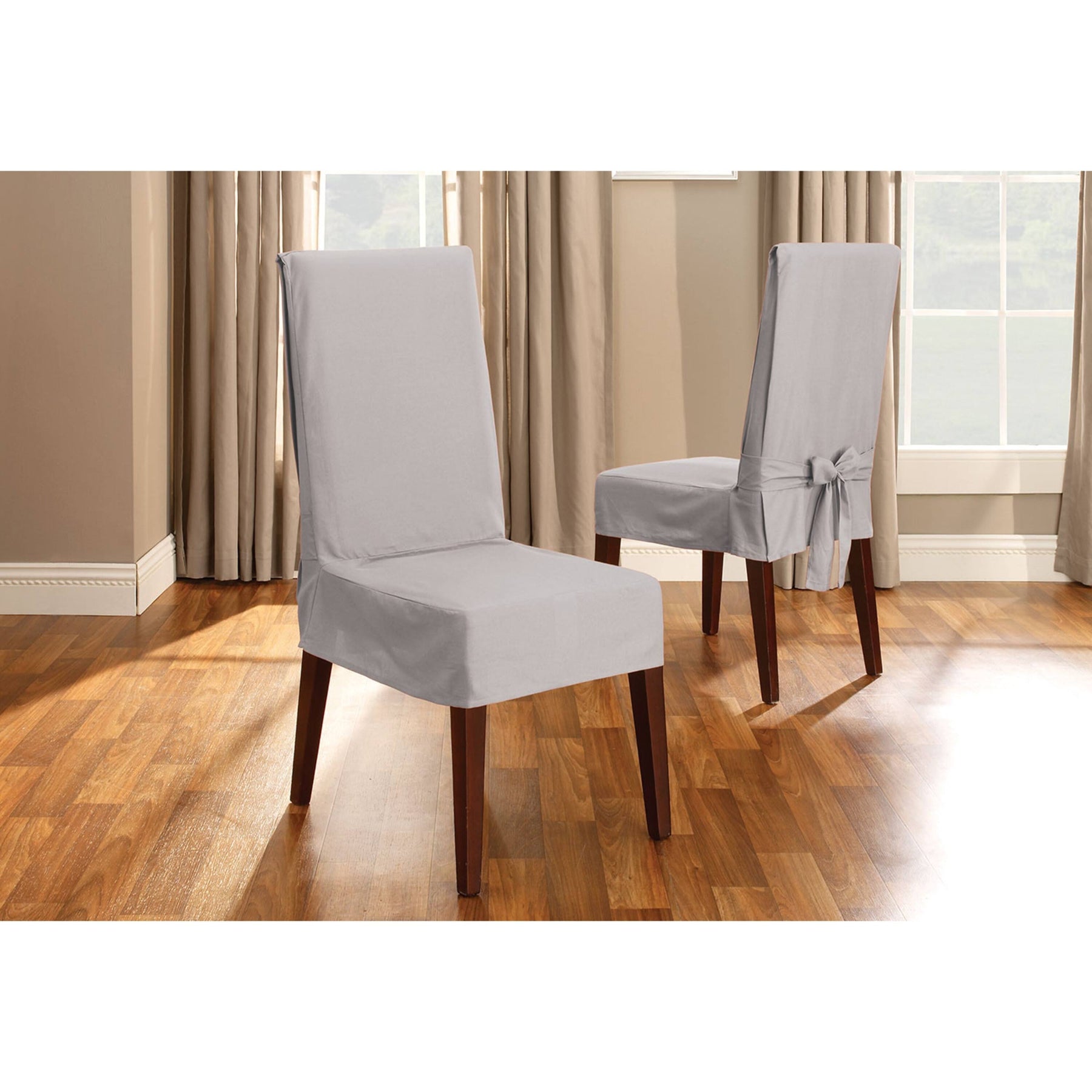 SureFit Duck Short Dining Chair Slipcover, Gray - Product image 1