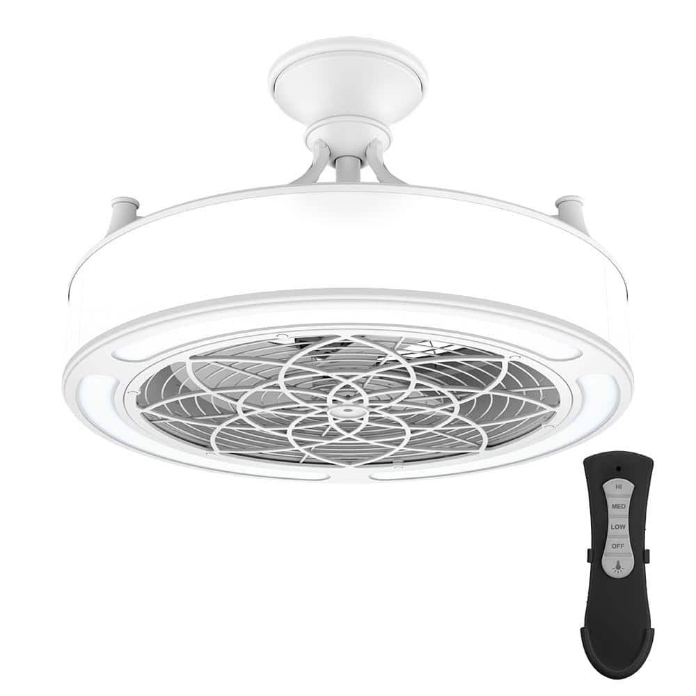 Home Decorators Collection SFL-550L4 Windara 22 in. LED Indoor/Covered Outdoor White Ceiling Fan with Light - Product image 1