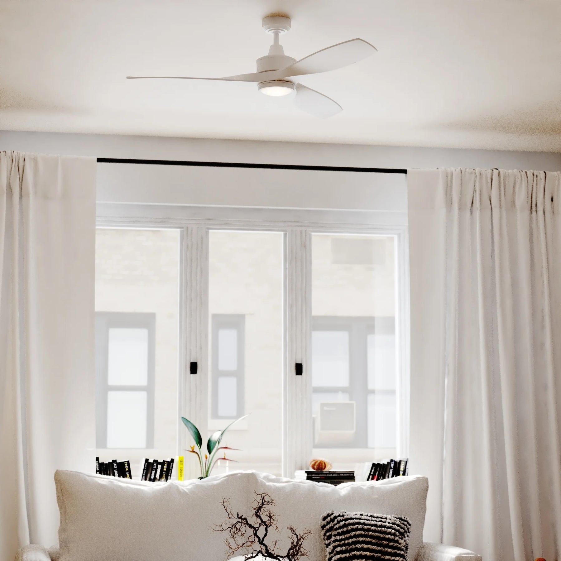 Vaxcel Curtiss Satin Brass Mid - Century Modern MCM Wood Propeller Ceiling Fan with LED Light Kit and - Product image 33