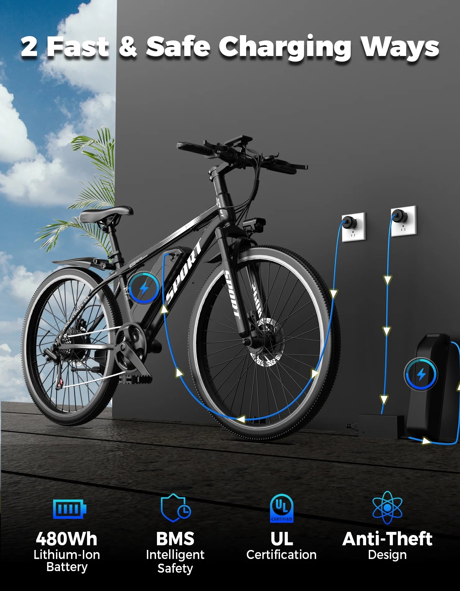 AZHAR Electric Bike for Adults, 26" Electric Mountain Bike, 1200W Peak Power Motor, up to 25 MPH 45 Miles - Product image 9
