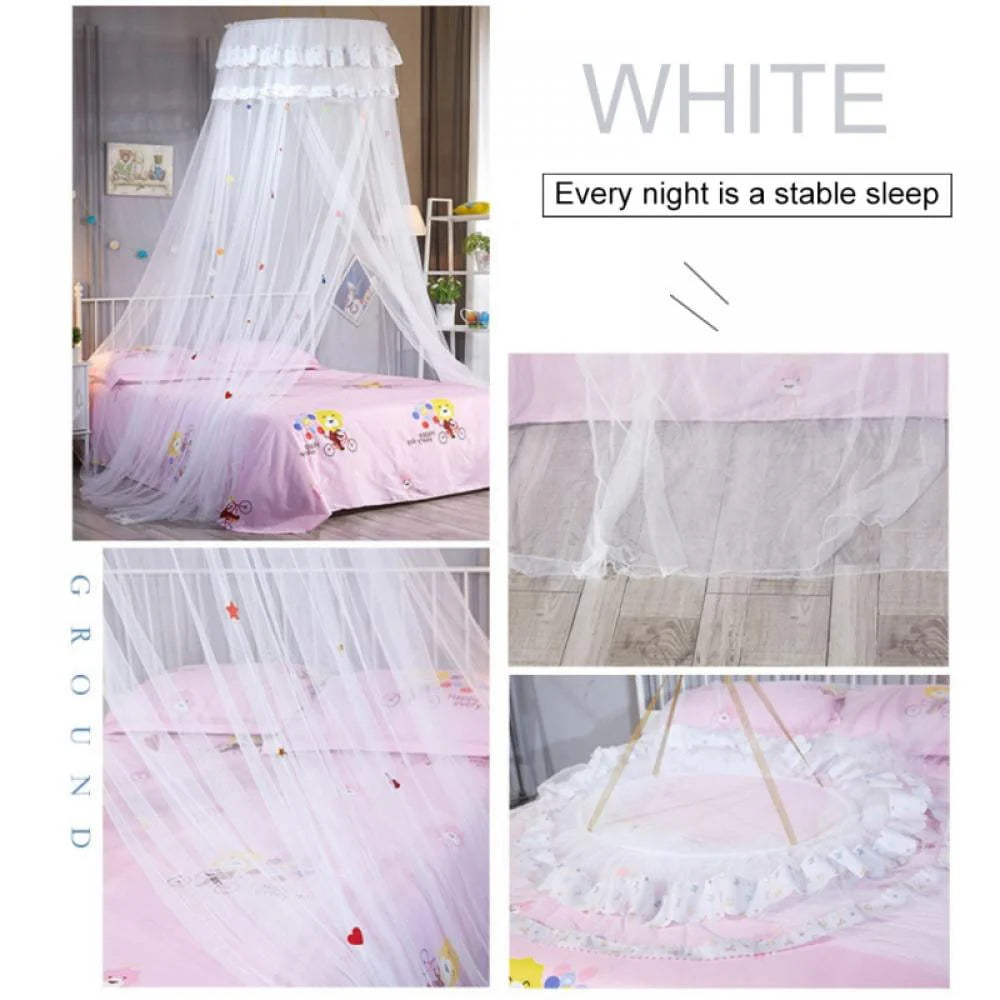 Mosquito NET, Elegant Bed Canopy Set Including Full Hanging Kit, Princess Garden Lace Bed Crown Net Bed - Product image 2