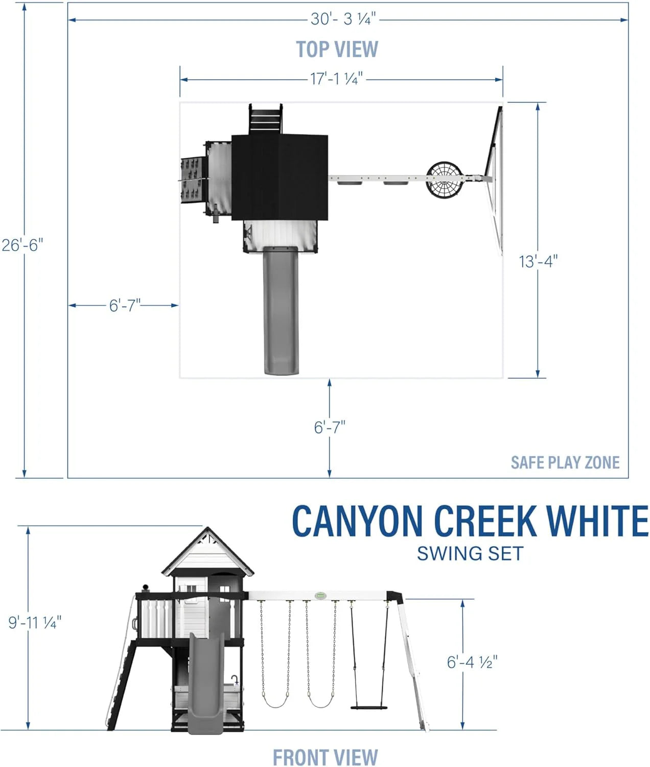 Backyard Discovery Canyon Creek Cedar Wood Swing Set with Wave Slide. Clubhouse. Play Kitchen - Product image 14