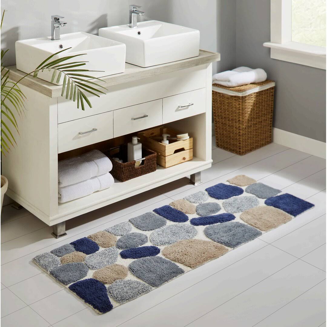 Ebern Designs Creline Bath Rug Color Blue Sienna - Product image 1