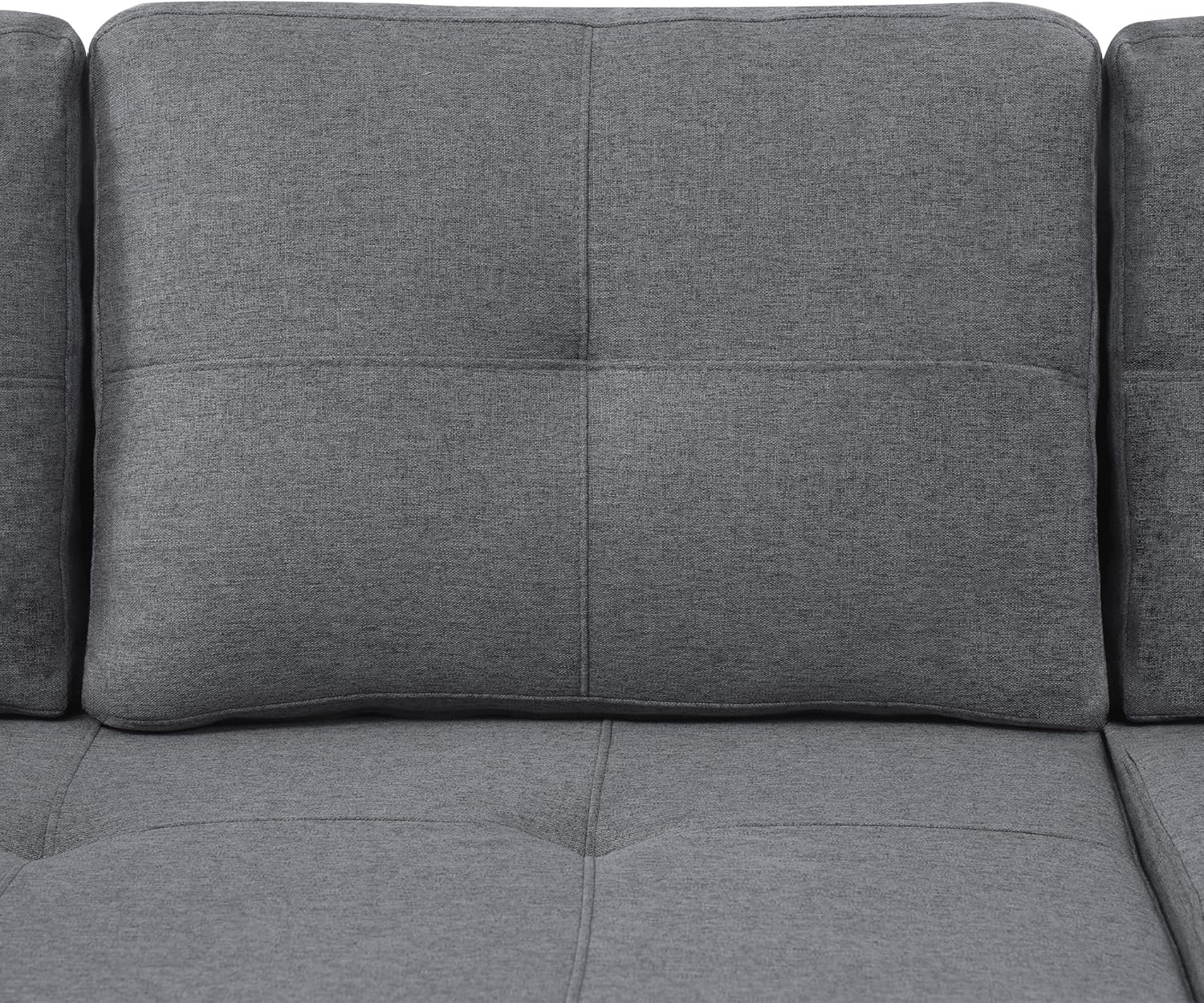 Zubaliya L-Shaped Convertible Sofa, 2-Seater Convertible Sofa Bed, Gray, 3-Seater Pull-Out Sofa Bed with Sleeping Function, Equipped with Storage Space