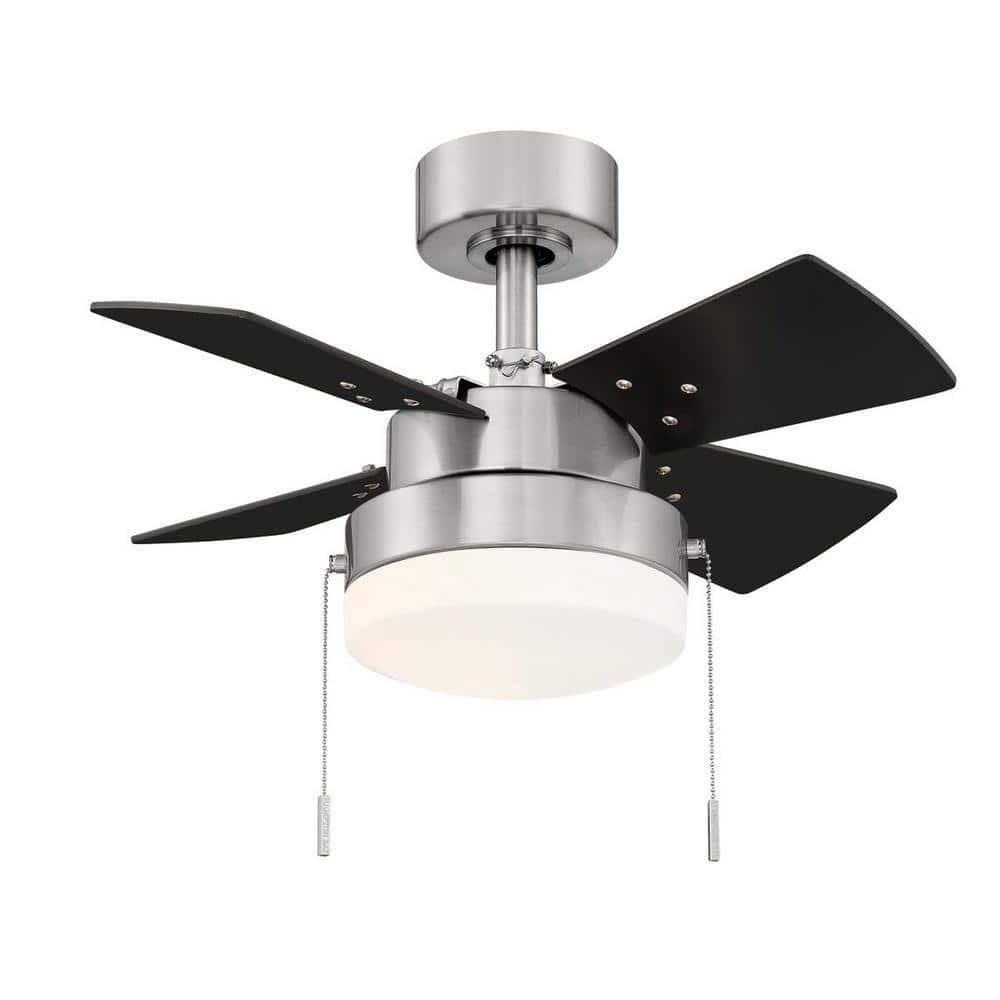 Hampton Bay Metarie II 24 in. Indoor Brushed Nickel Ceiling Fan with Light - Product image 1