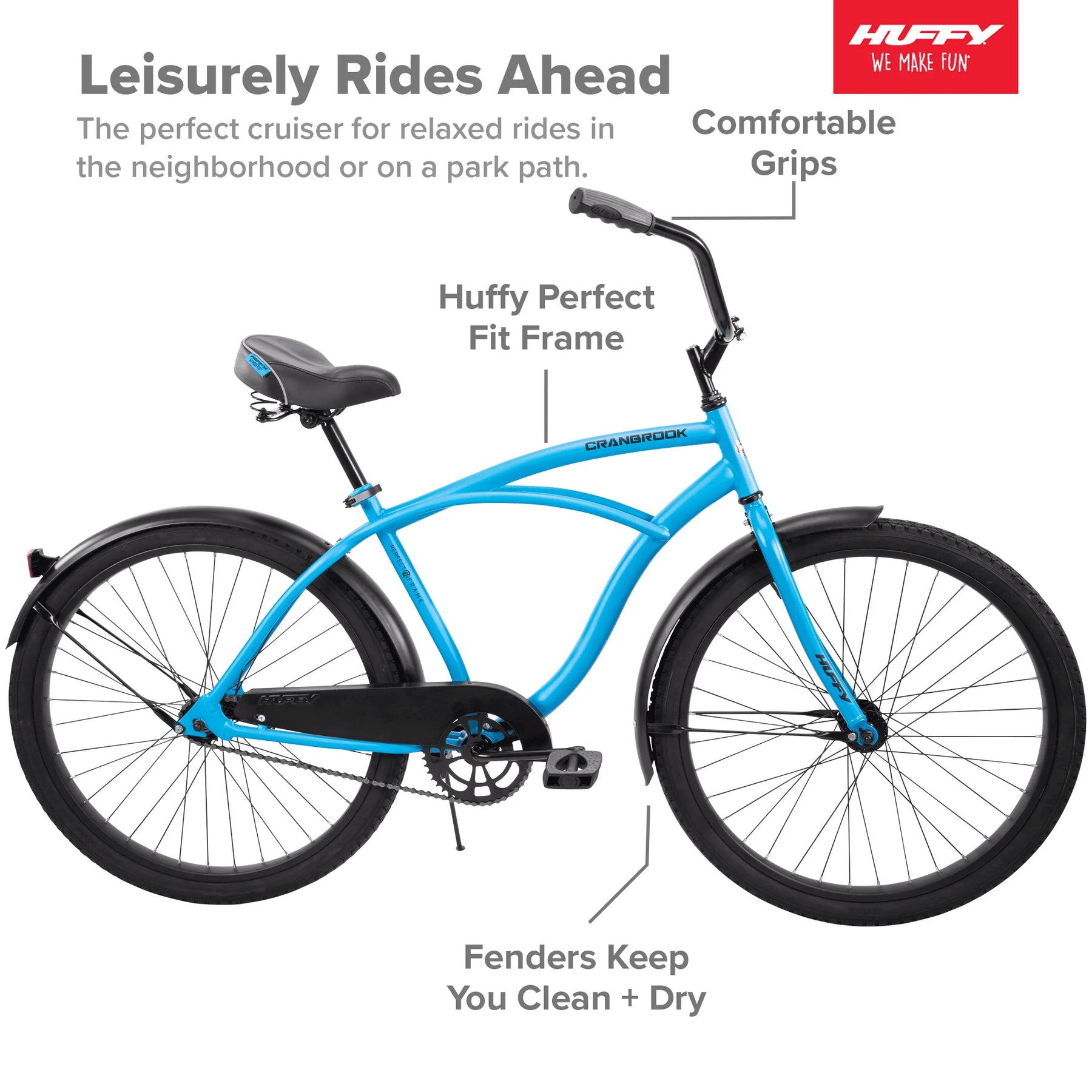 Huffy 26" Cranbrook Men'S Comfort Cruiser Bike, Matte Blue - Product image 2