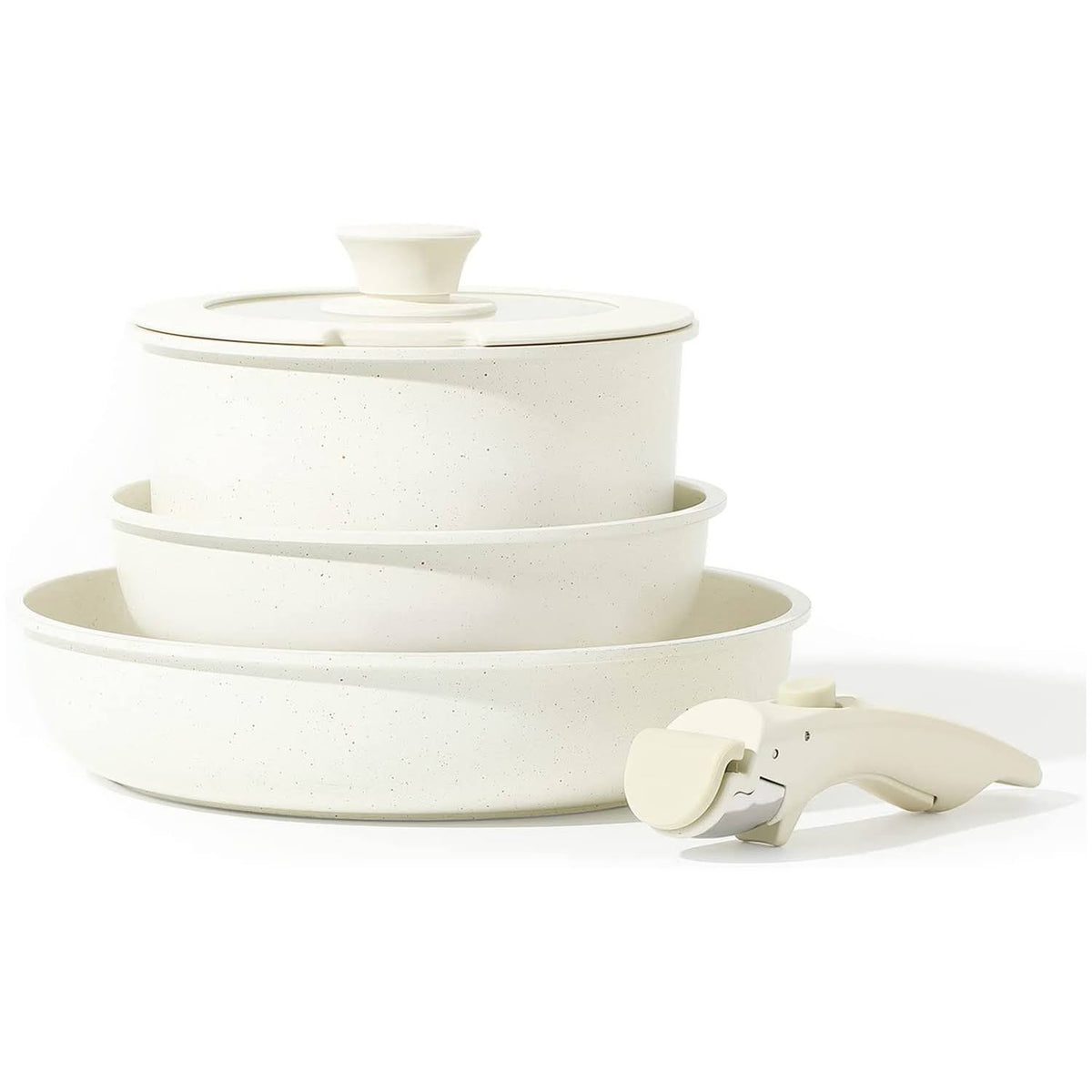 White Granite Detachable Handle Cookware Set Removable Handle Cookware-5pc - Product image 1