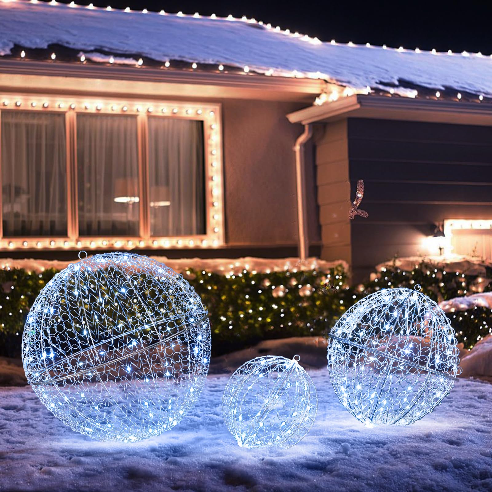 Tangkula 3 Pack Christmas LED Light Balls for Tree - Product image 1