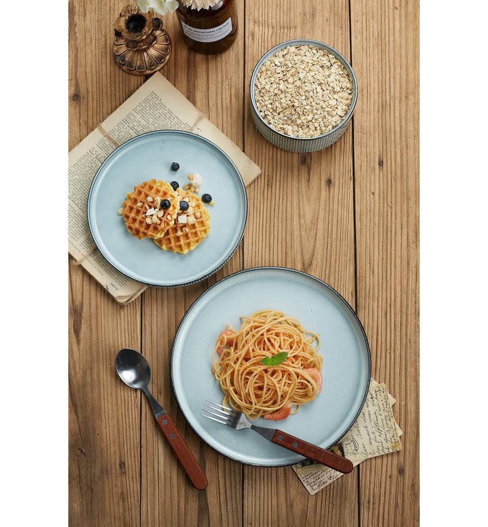 Paytan Stoneware Dinnerware Sets, 12-Piece Dish Set Color: Smoky Blue - Product image 1