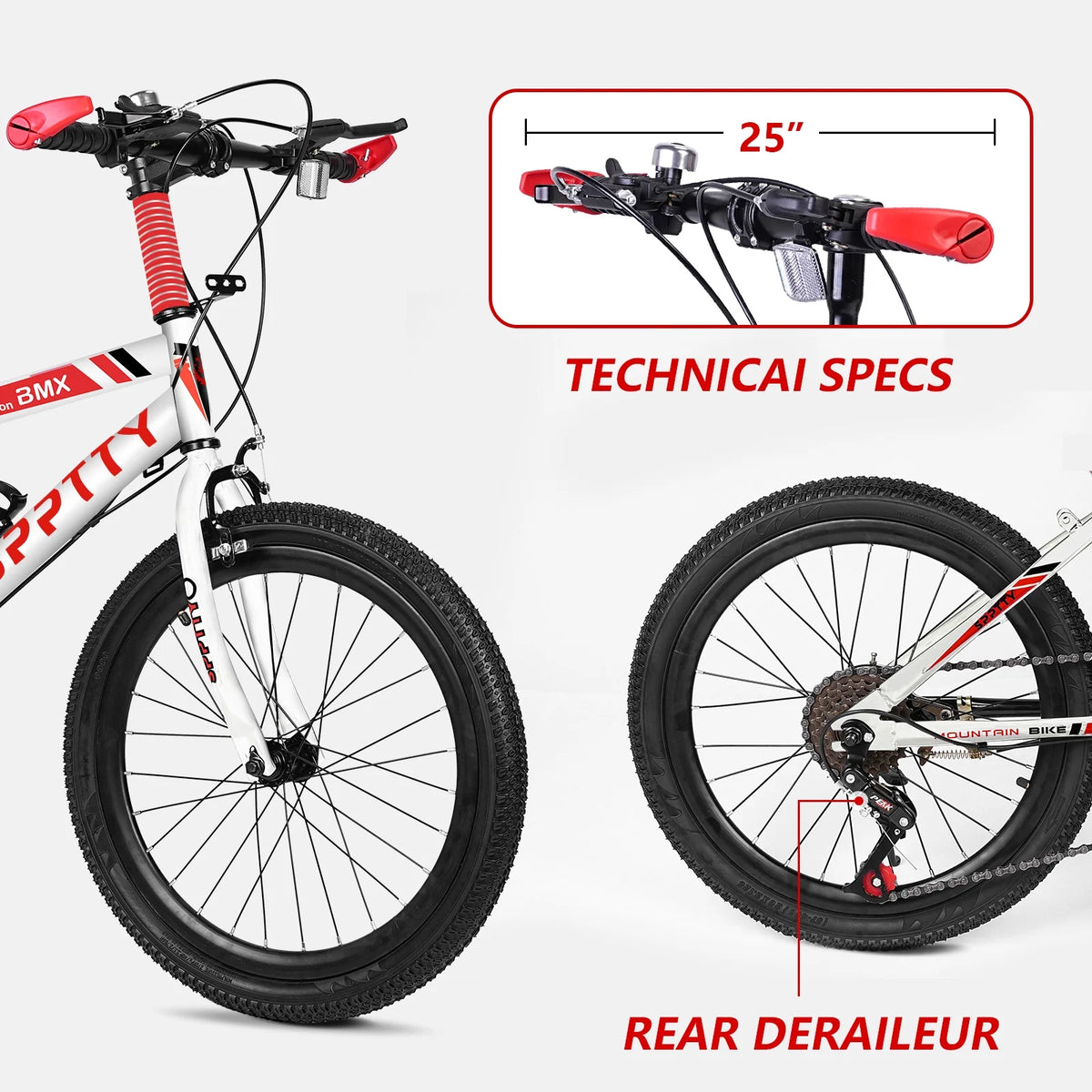 SPPTTY 20 - 24 in Bike, 6 - Speed Mountain Bike for Men Women Boys Girls, Comfort Saddle, Blue - Product image 31