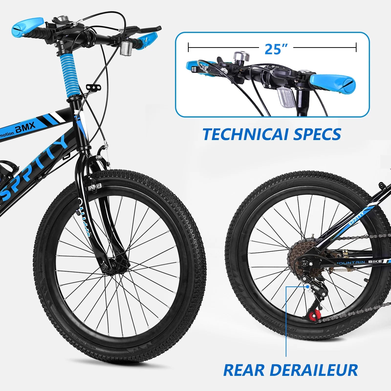 SPPTTY 20 - 24 in Bike, 6 - Speed Mountain Bike for Men Women Boys Girls, Comfort Saddle, Blue - Product image 4