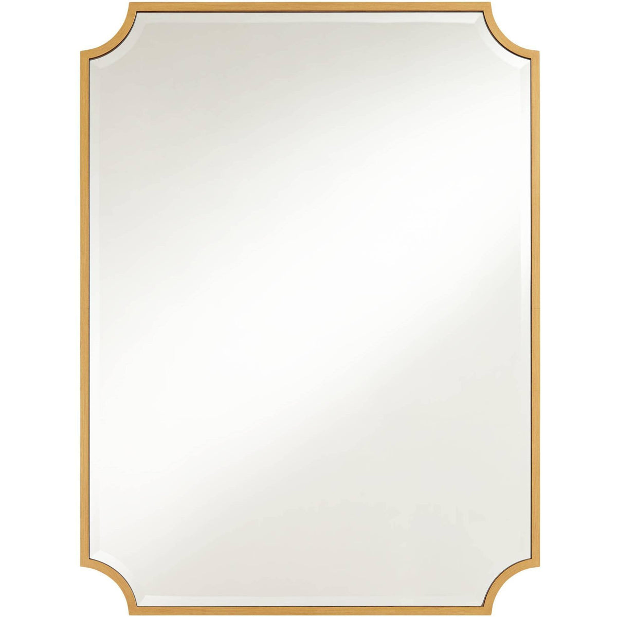 Noble Park Jacinda Rectangular Vanity Decorative Wall Mirror Modern Beveled Rounded Cut Edge Gold Frame 30" - Product image 1