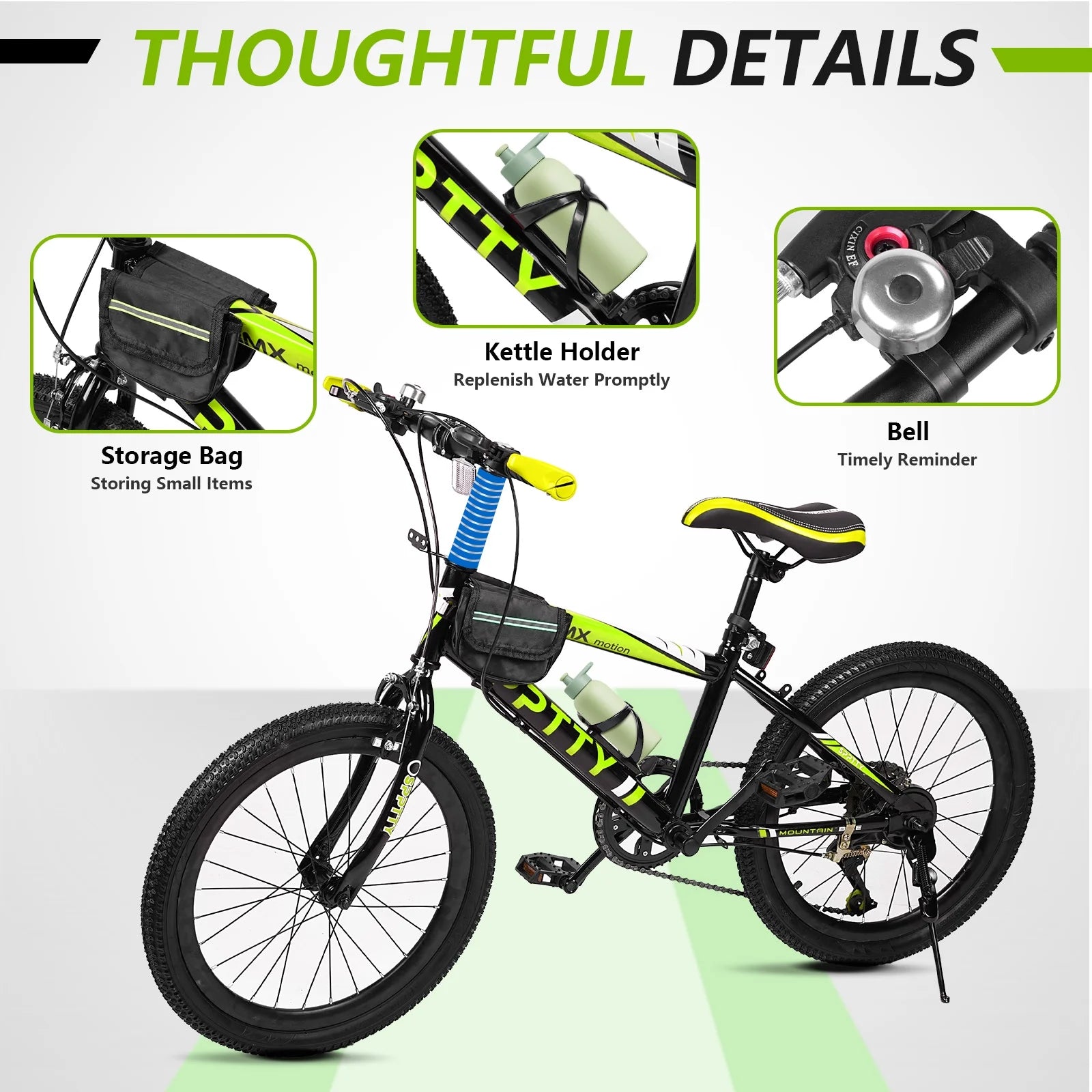 SPPTTY 20 - 24 in Bike, 6 - Speed Mountain Bike for Men Women Boys Girls, Comfort Saddle, Blue - Product image 19