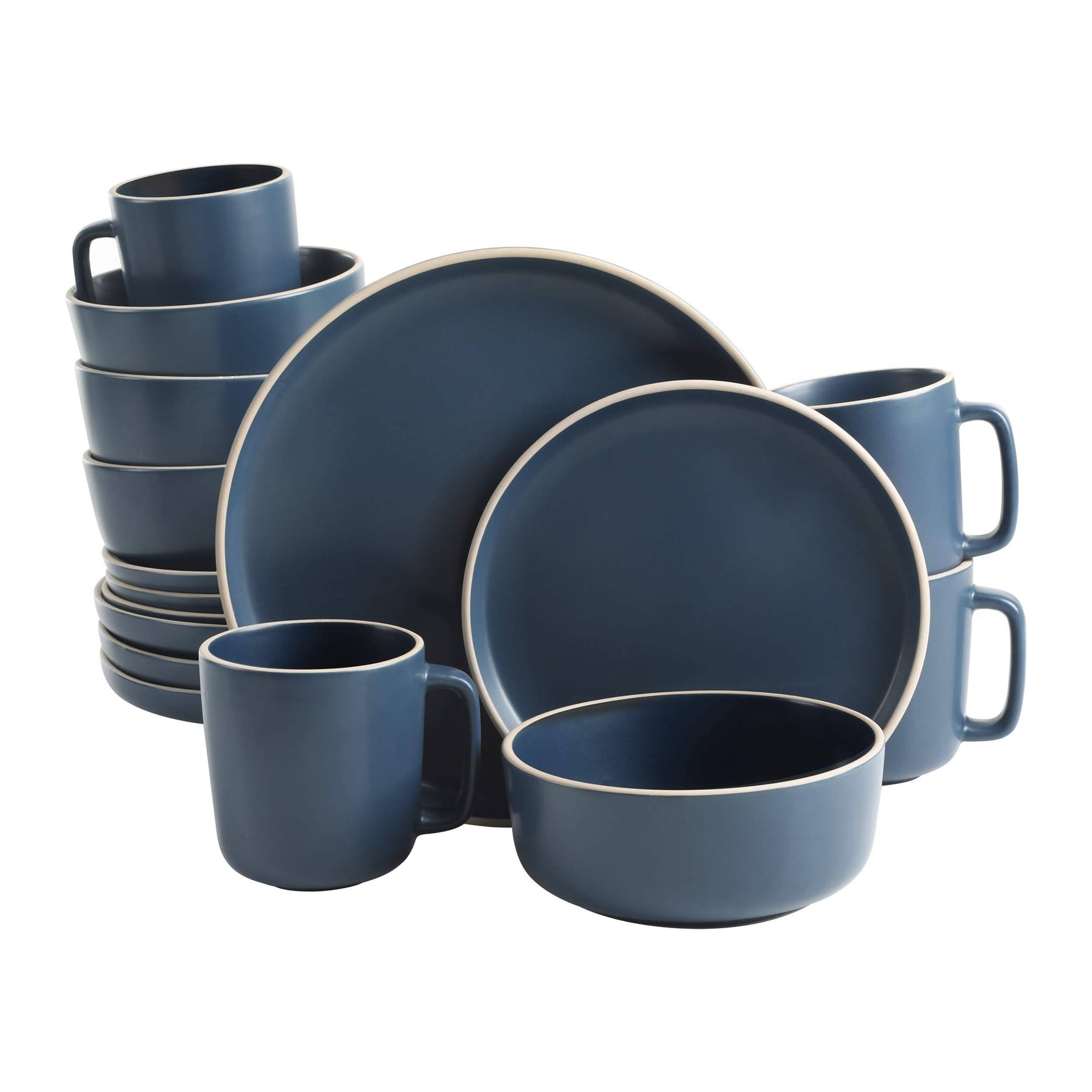 Gibson Home Zuma 16 Piece Round Kitchen Dinnerware Set, Dishes, Plates, Bowls, Mugs, Service for 4 - Product image 1