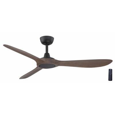 Home Decorators Collection Tager 52 in. Indoor/Outdoor Matte Black and Whiskey Barrel Blades Smart Ceiling - Product image 1