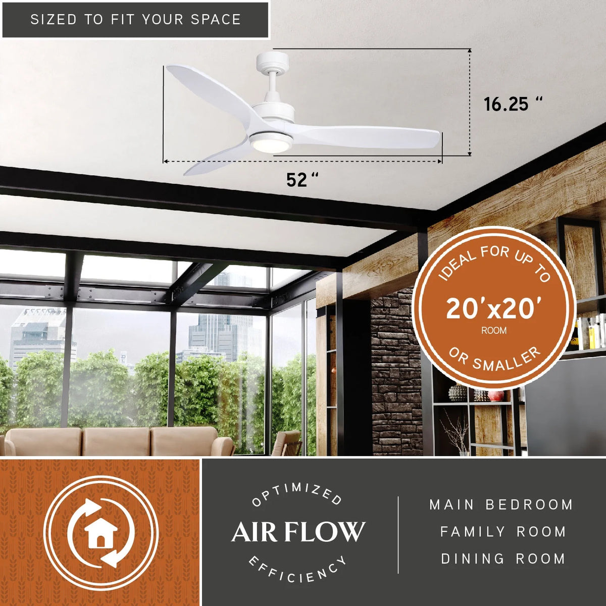 Vaxcel Curtiss Satin Brass Mid - Century Modern MCM Wood Propeller Ceiling Fan with LED Light Kit and - Product image 29