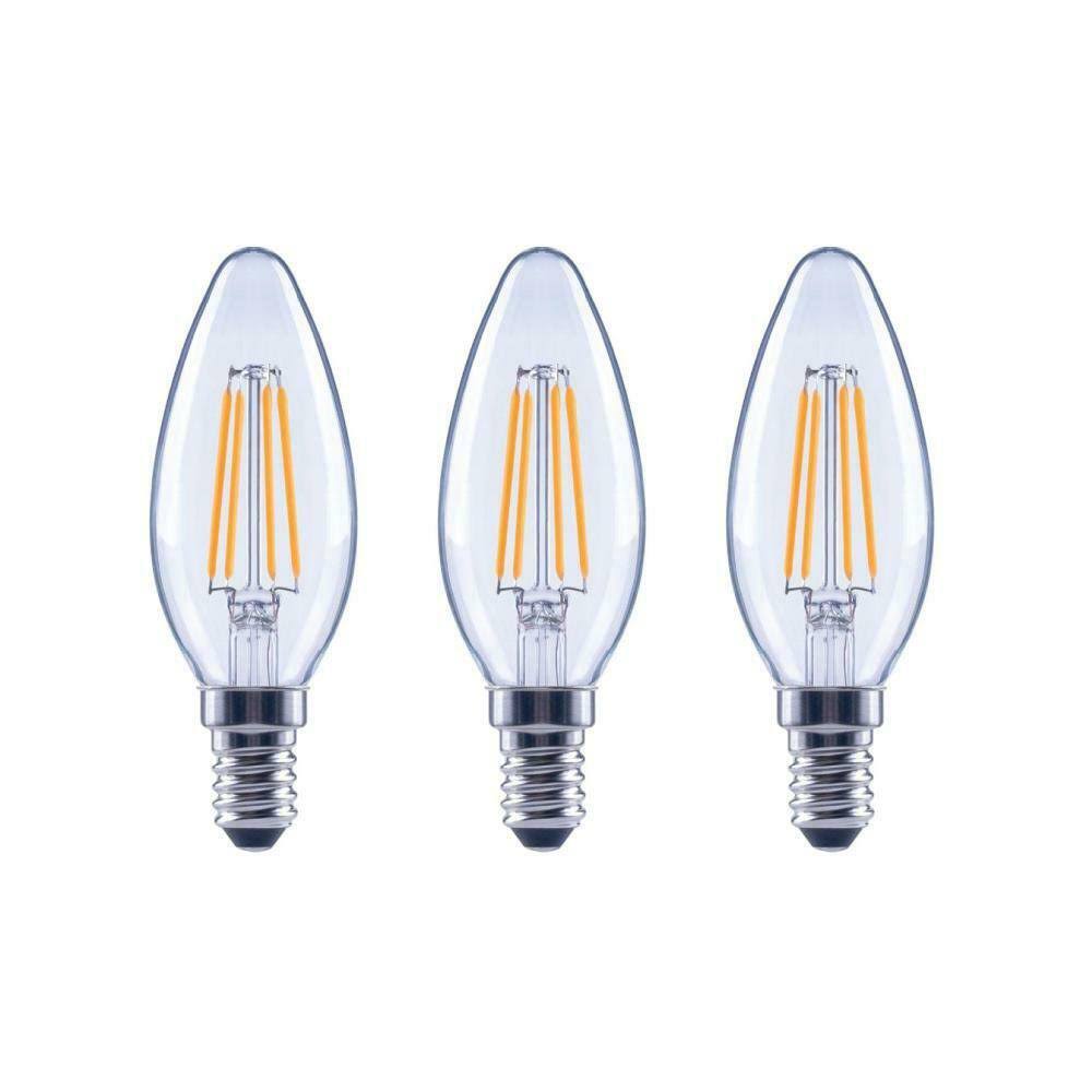 Ecosmart 40-Watt Equivalent B11 Candle Dimmable Clear Glass Filament Vintage LED Light Bulb Soft White - Product image 1